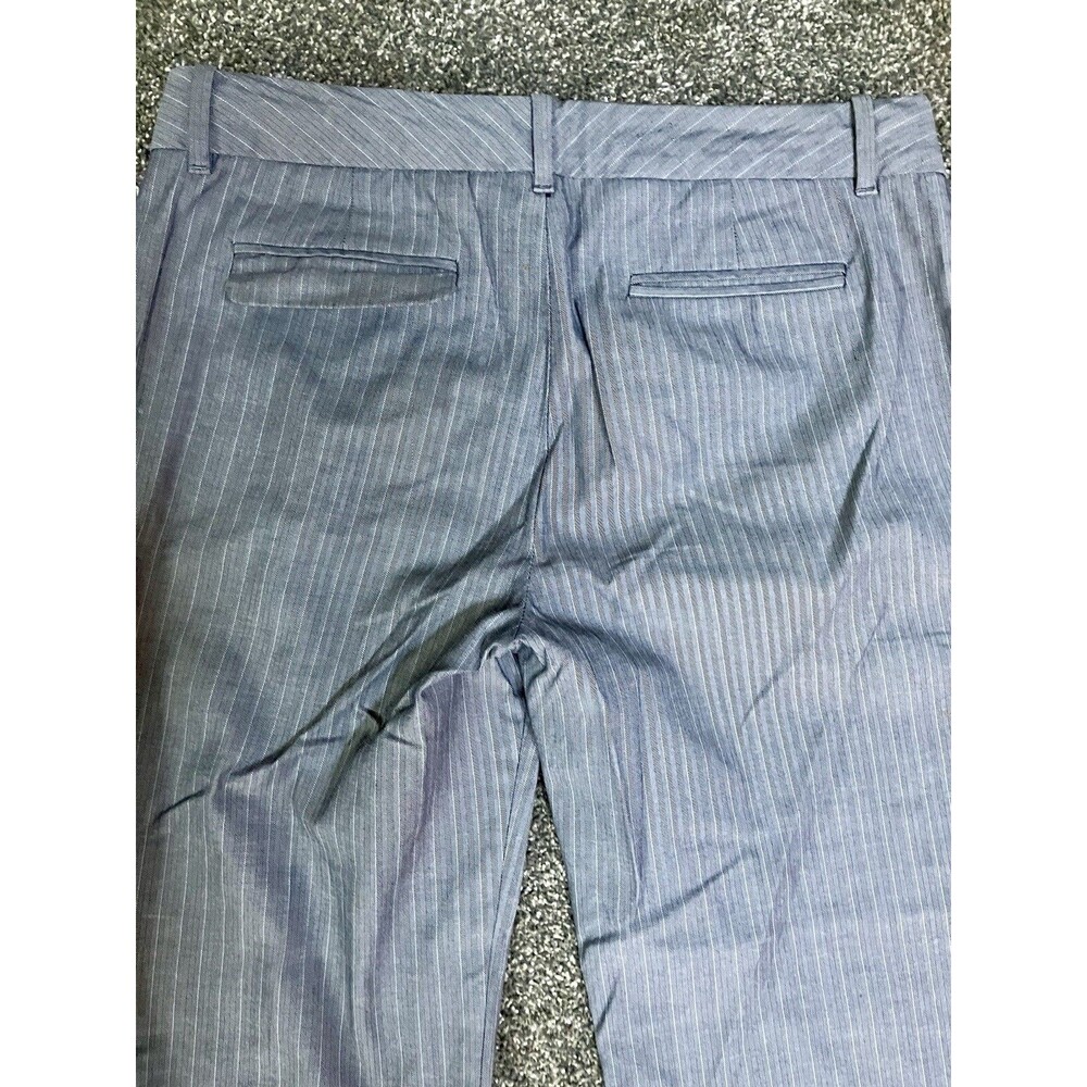 Banana Republic Women’s Dress Pants Gray Striped Size 4 Ryan Fit Mid Rise - Picture 7 of 7